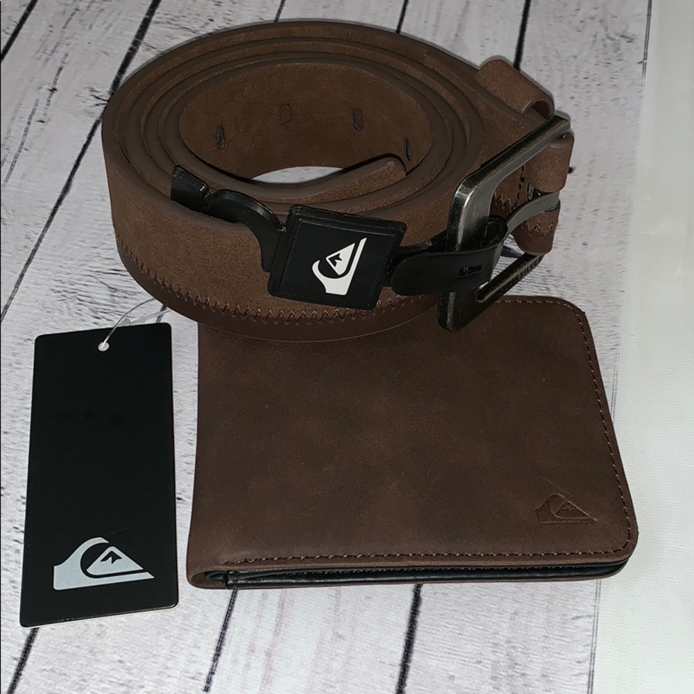 Quiksilver Men’s brown belt and Wallet set NWT - Picture 1 of 4
